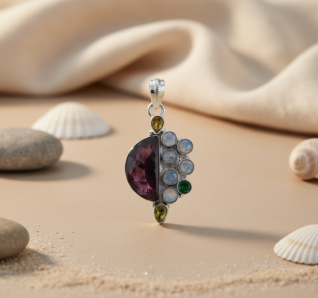 925 Silver Gemstone Pendant Necklace for Women | Unique Jewelry