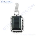 Load image into Gallery viewer, 925 sterling silver pendant with a black onyx rectangular gemstone, stylish jewelry, black gemstone pendant for women
