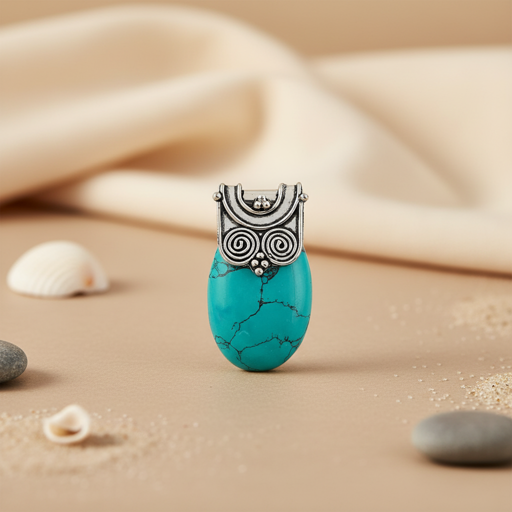 925 Silver Turquoise Pendant for Women | Boho Jewelry