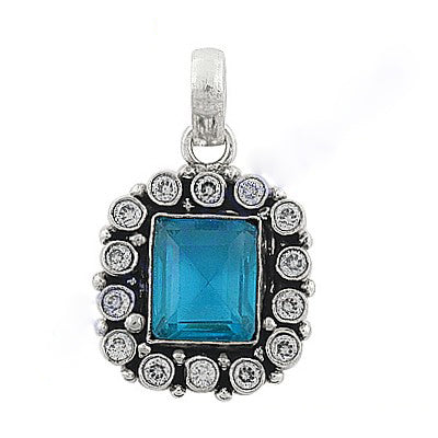 925 Silver Blue Topaz Pendant for Women | Gemstone Jewelry