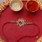 将图像加载到图库查看器中， Gold-Plated 925 Silver Om CZ Rakhi for Brother | Raksha Bandhan
