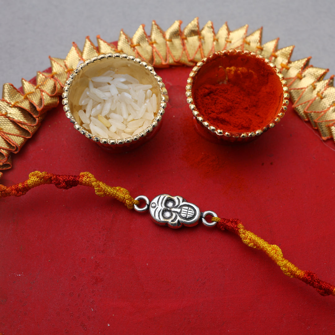 Skull Rakhi for Brother in 925 Sterling Silver for Raksha Bandhan