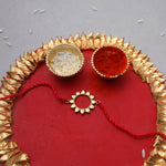 Load image into Gallery viewer, Surya Sun Gold-Plated 925 Silver Rakhi for Raksha Bandhan
