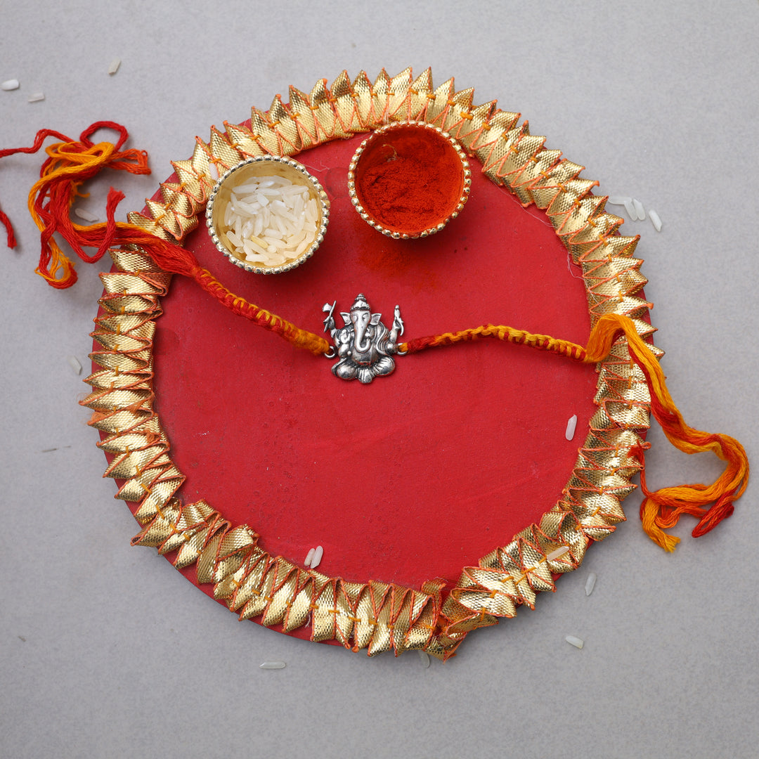 925 Sterling Silver Ganesha Rakhi Bracelet for Brother