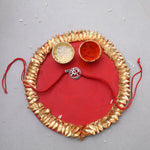 将图像加载到图库查看器中， Sterling Silver Om Rakhi Bracelet for Brother with CZ Stones
