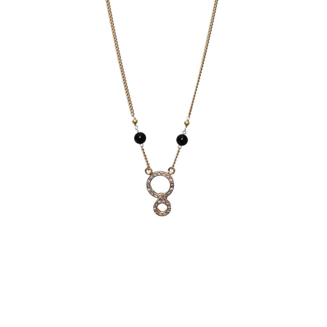 Collar con colgante circular de oro | Detalles de cristal para mujer | Regalo