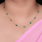 将图像加载到图库查看器中， 女士黄金祖母绿水滴项链 | 精致珠宝
