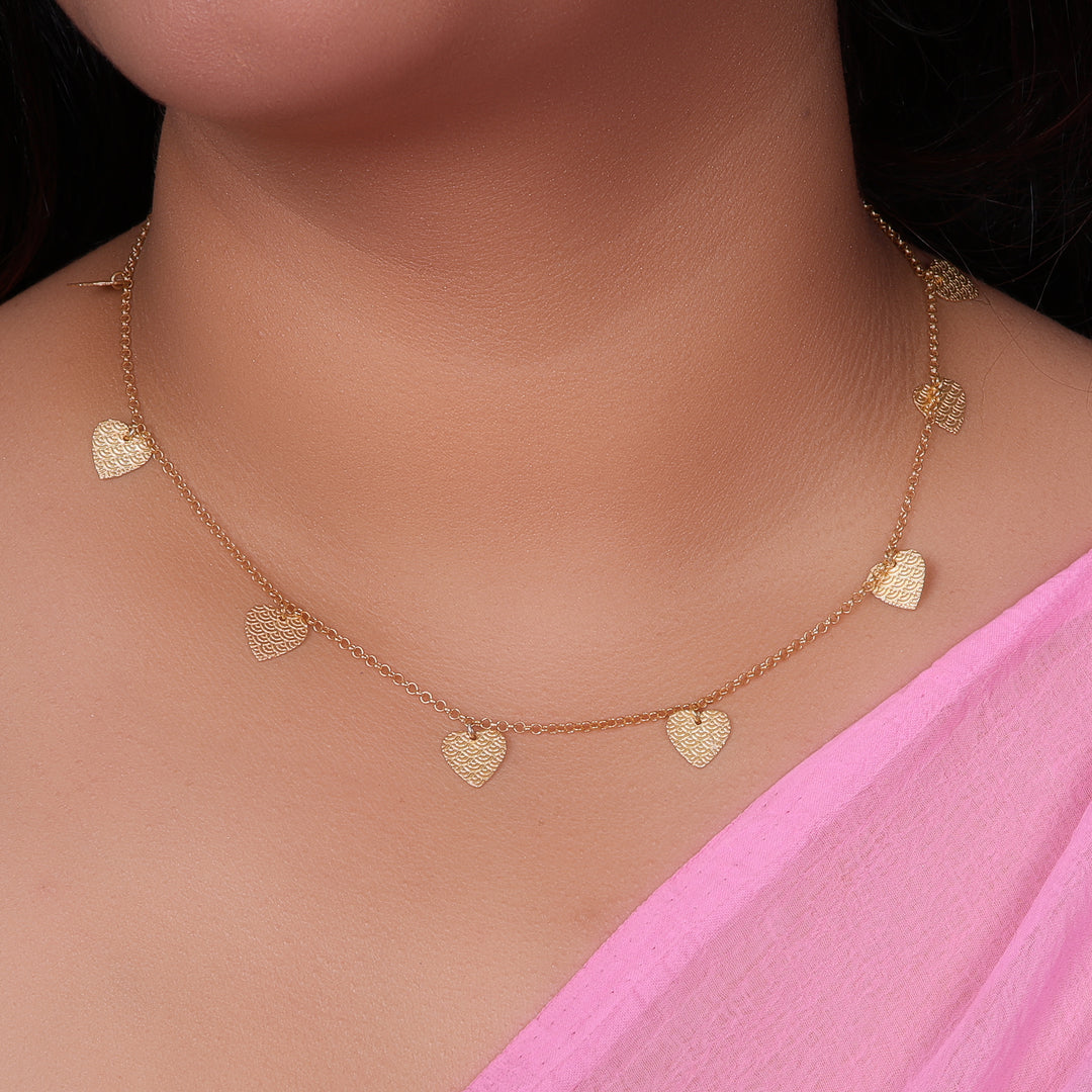 女士金心形项链 | 时尚珠宝礼品