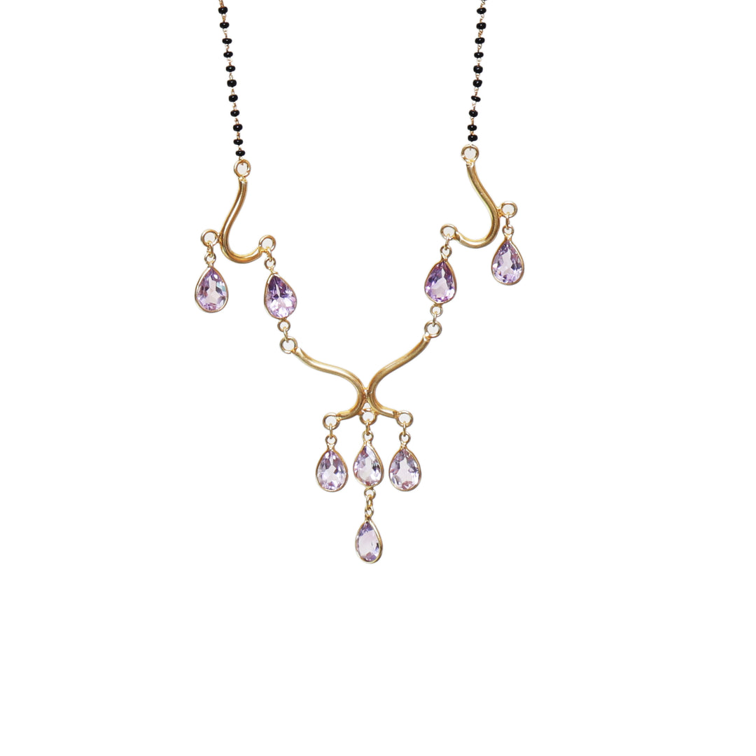金紫水晶水滴吊坠项链 | 送给她的礼物