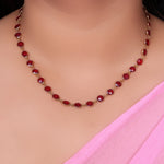 将图像加载到图库查看器中， 红色宝石串珠项链 | 金链 | 女士时尚首饰
