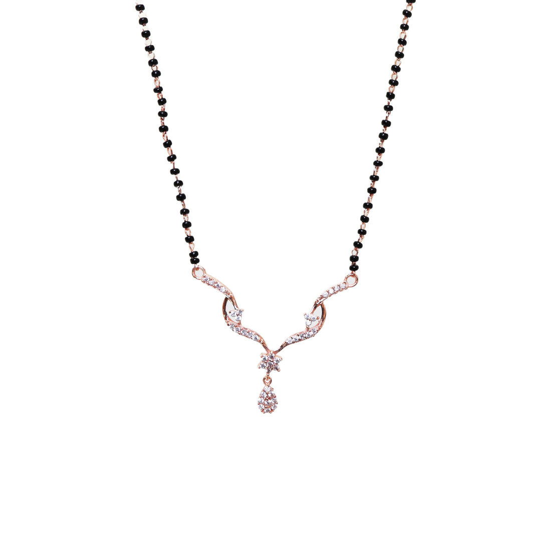 Rose gold plating CZ Mangalsutra Necklace for Women | Daily Wear