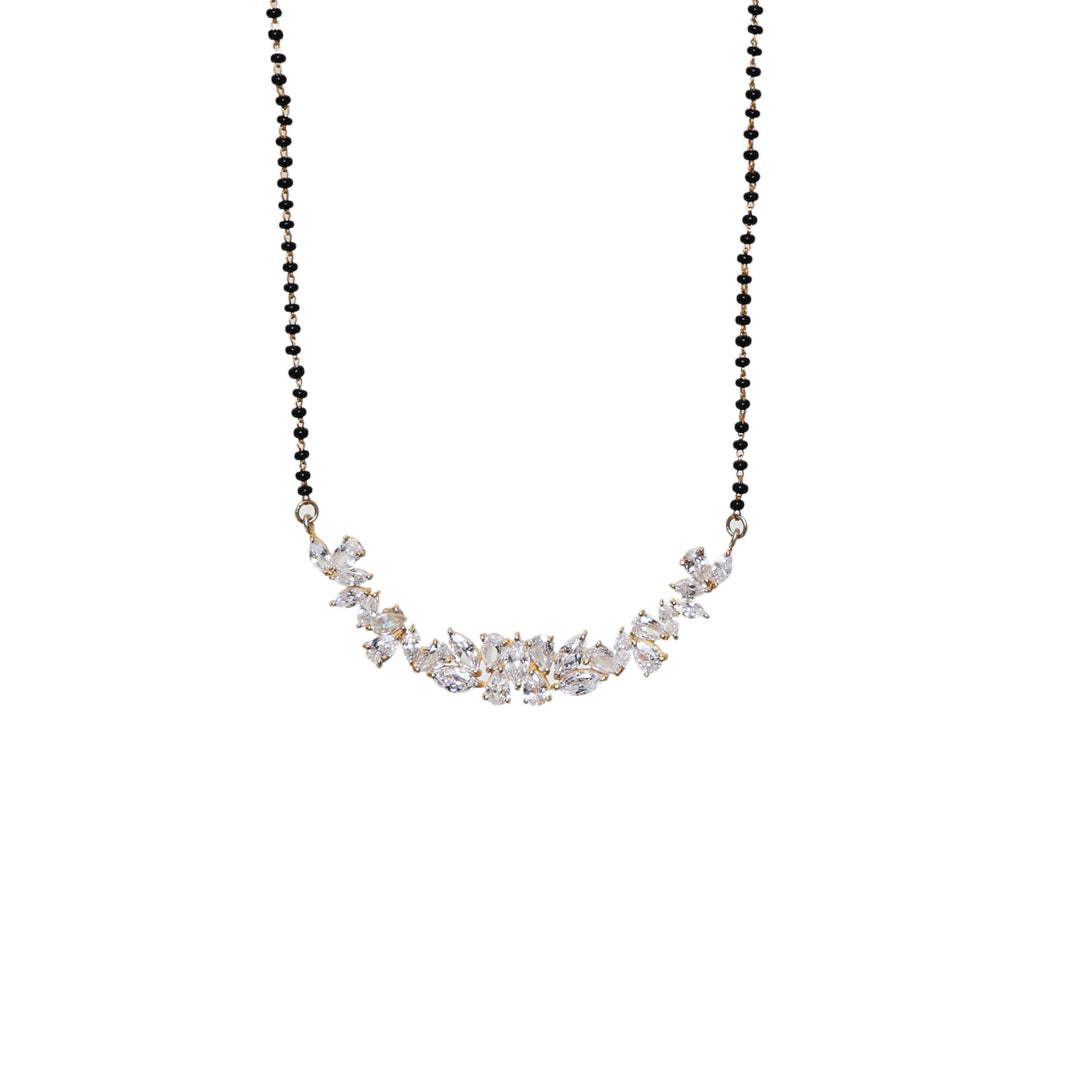 黄金锆石 Mangalsutra 项链 | 印度婚礼珠宝