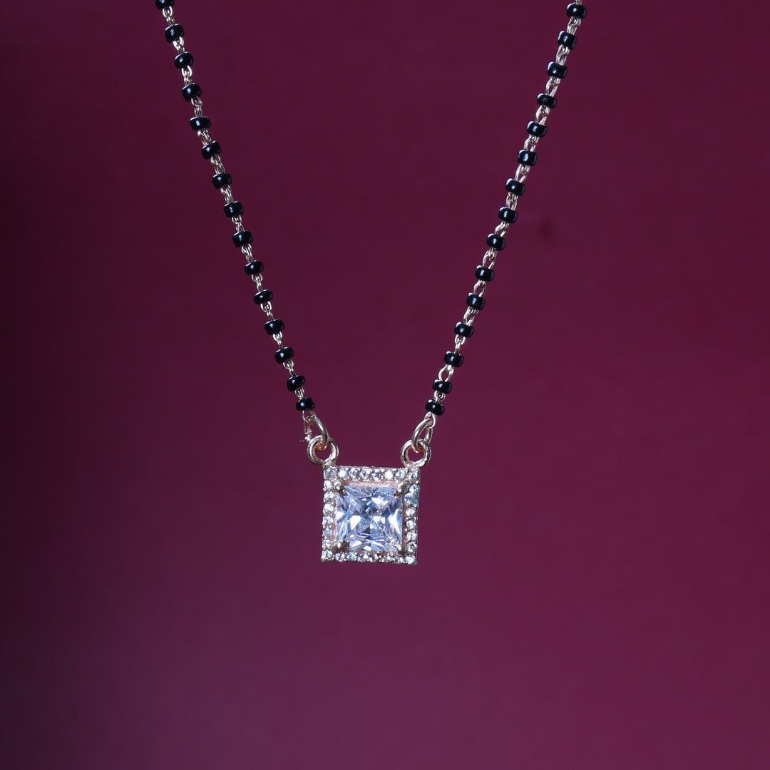 Rose gold plating Plated CZ Diamond Mangalsutra Necklace for Women