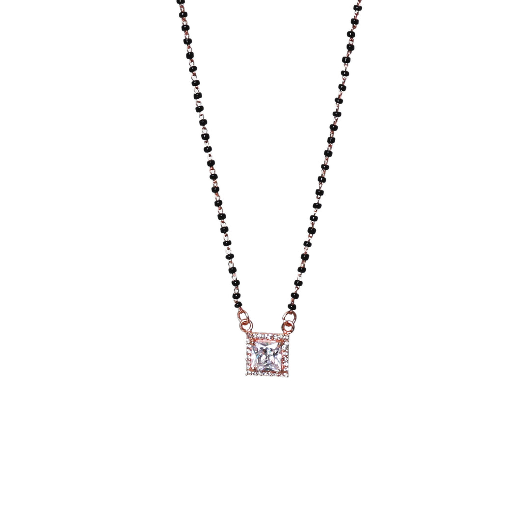 Rose gold plating Plated CZ Diamond Mangalsutra Necklace for Women