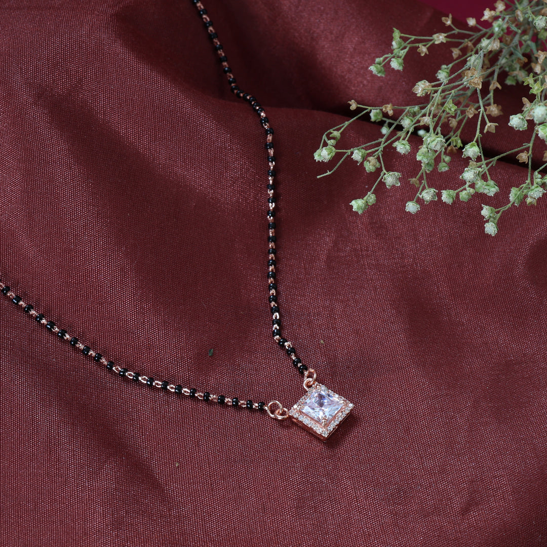 Rose gold plating Plated CZ Diamond Mangalsutra Necklace for Women