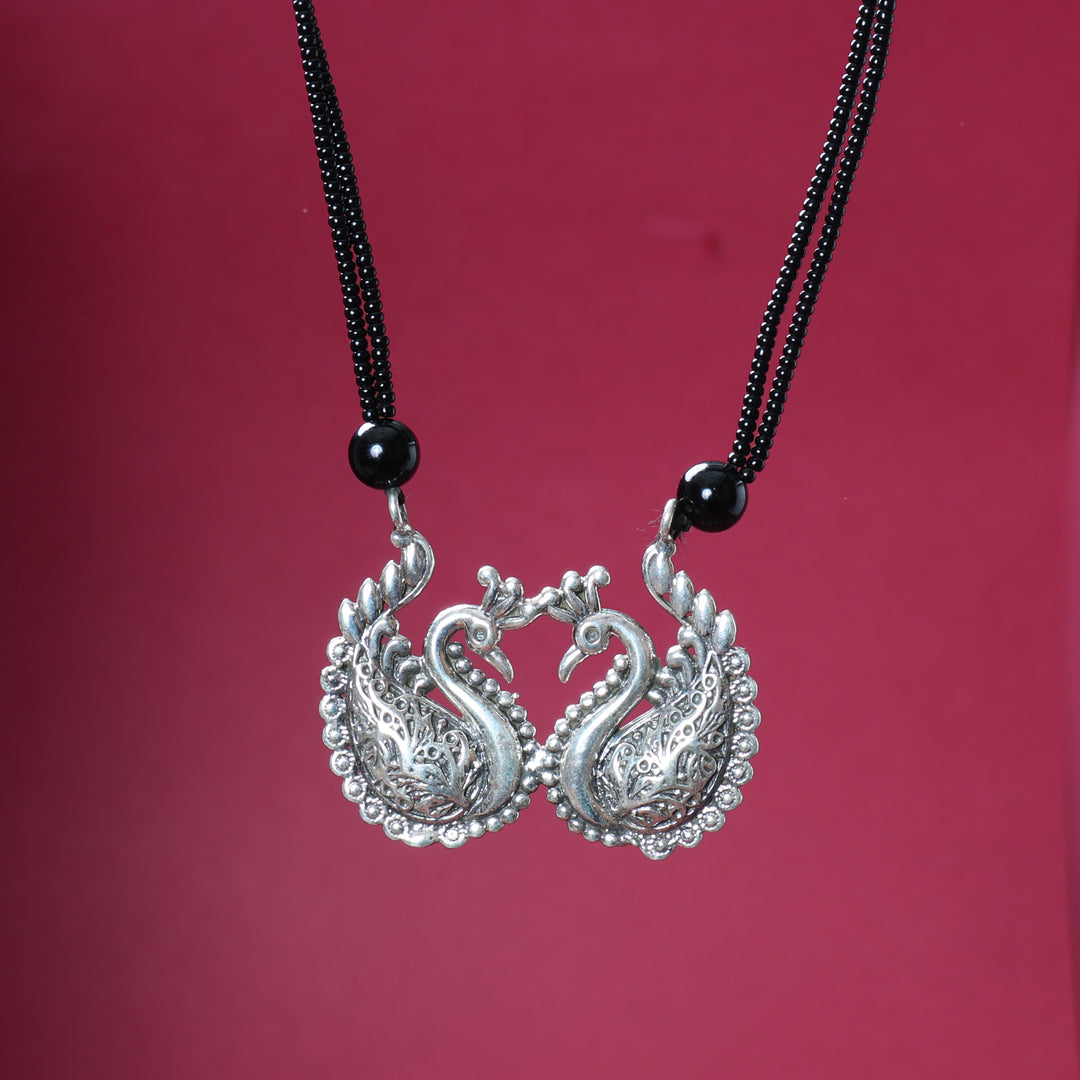 Collar con colgante de cisne de plata | Cadena de cuentas para mujer | Regalo