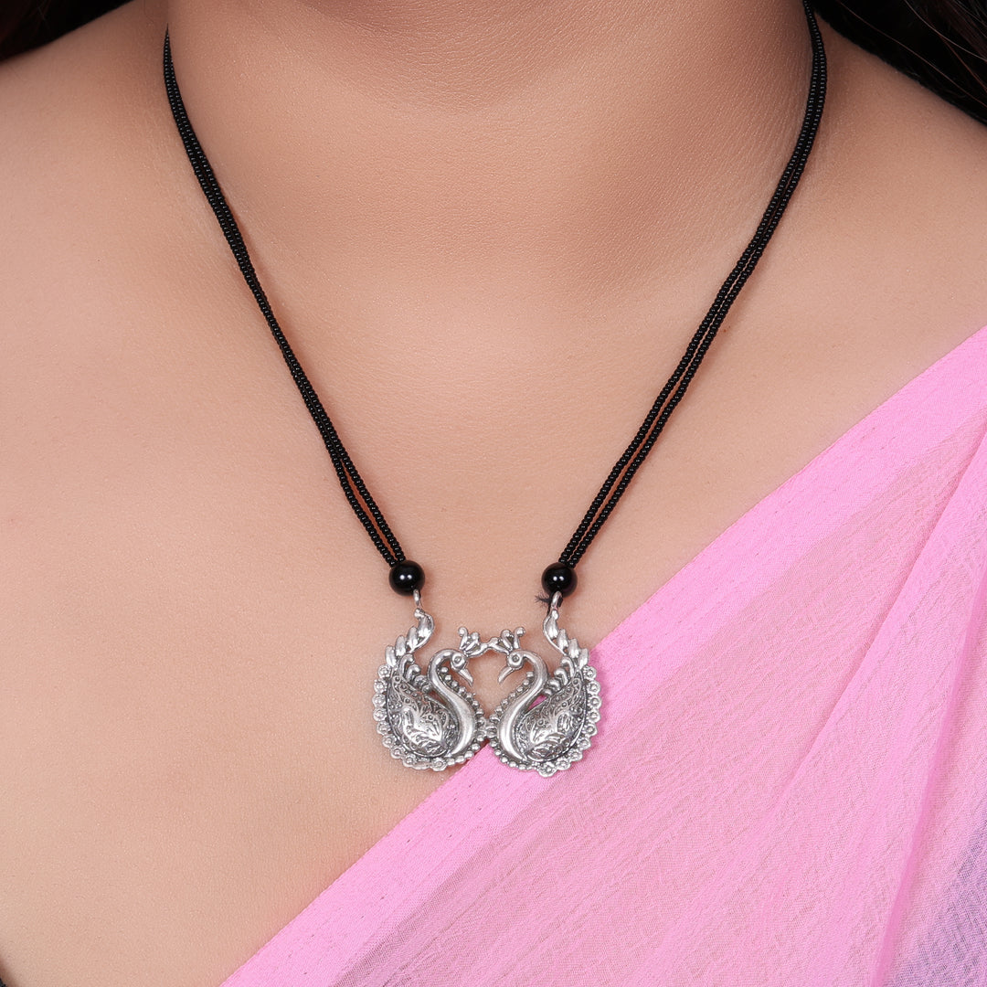 Collar con colgante de cisne de plata | Cadena de cuentas para mujer | Regalo