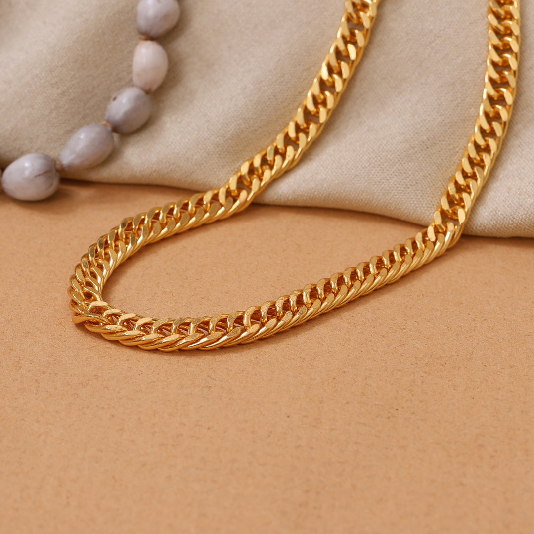 Collar de cadena cubana de oro | Cadena de oro para hombre y mujer