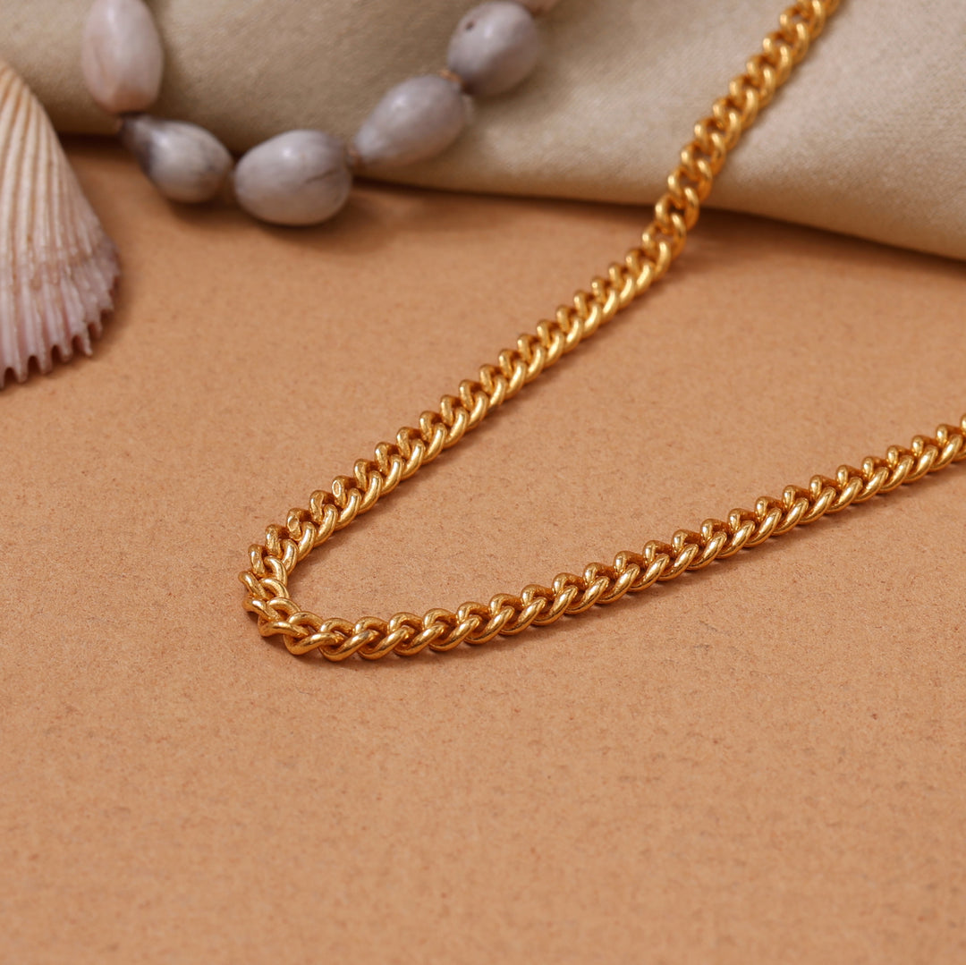 Collar de cadena cubana de oro | Cadena de oro para hombre y mujer