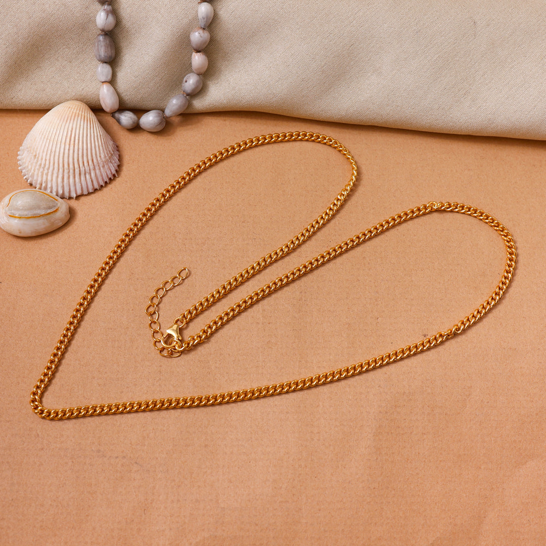 Collar de cadena cubana de oro | Cadena de oro para hombre y mujer