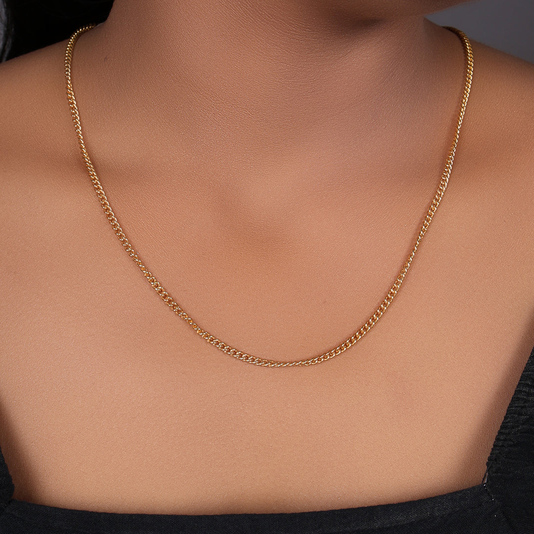 Collar de cadena cubana de oro | Cadena de oro para hombre y mujer