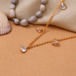 Load image into Gallery viewer, Collar de cadena de oro con piedras de cristal para mujer | Uso diario
