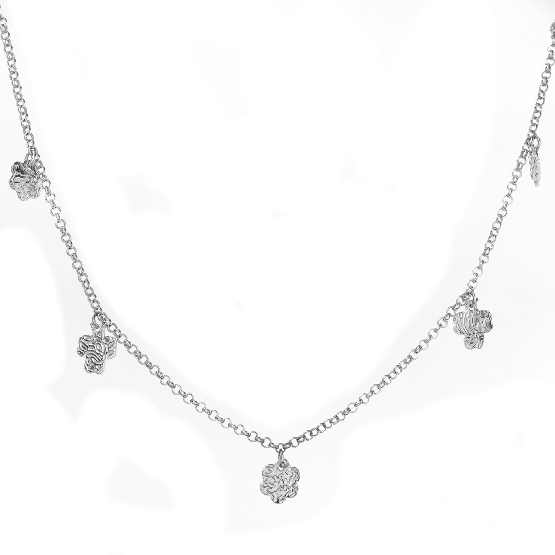 Collar con dije de flor de plata 925 para mujer | Regalo para uso diario