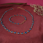 Load image into Gallery viewer, Gold Blue Gemstone Necklace &amp; Bracelet Set for Women | Gift Jewelry
