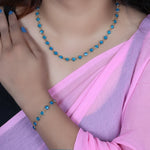 Load image into Gallery viewer, Gold Blue Gemstone Necklace &amp; Bracelet Set for Women | Gift Jewelry
