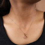 将图像加载到图库查看器中， Rose Gold Plated Butterfly Pendant Necklace with CZ Stones for Women
