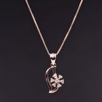 将图像加载到图库查看器中， Rose Gold Plated Snowflake Pendant Necklace with CZ Stones for Women
