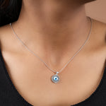 Load image into Gallery viewer, 925 Sterling Silver Evil Eye Pendant Necklace with Rhinestones for Women

