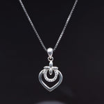 将图像加载到图库查看器中， 925 Sterling Silver Heart Cluster Pendant Necklace for Women
