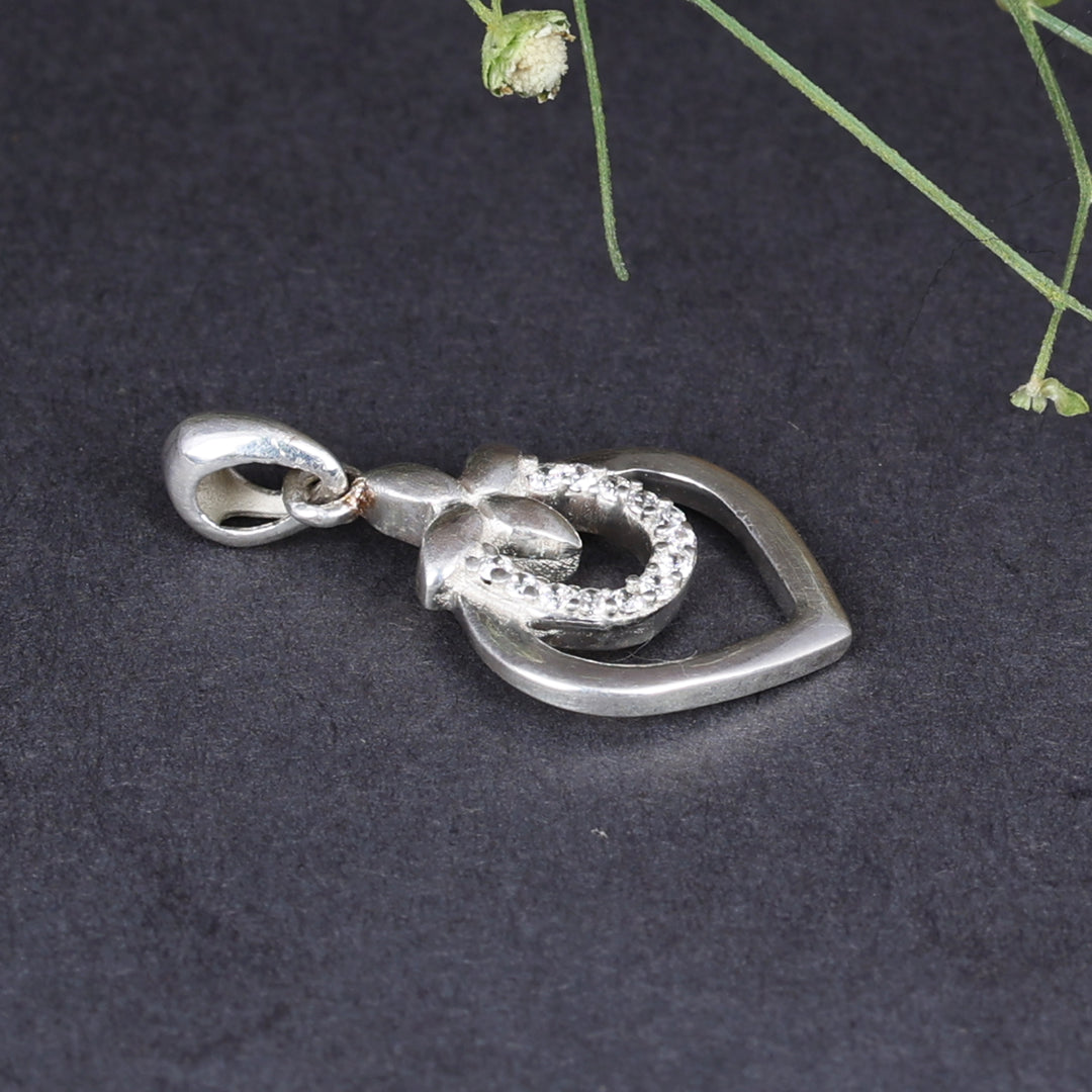 925 Sterling Silver Heart Cluster Pendant Necklace for Women
