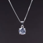 将图像加载到图库查看器中， Sterling Silver Marquise Cubic Zirconia Pendant Charm for Women

