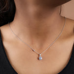 将图像加载到图库查看器中， Sterling Silver Marquise Cubic Zirconia Pendant Charm for Women
