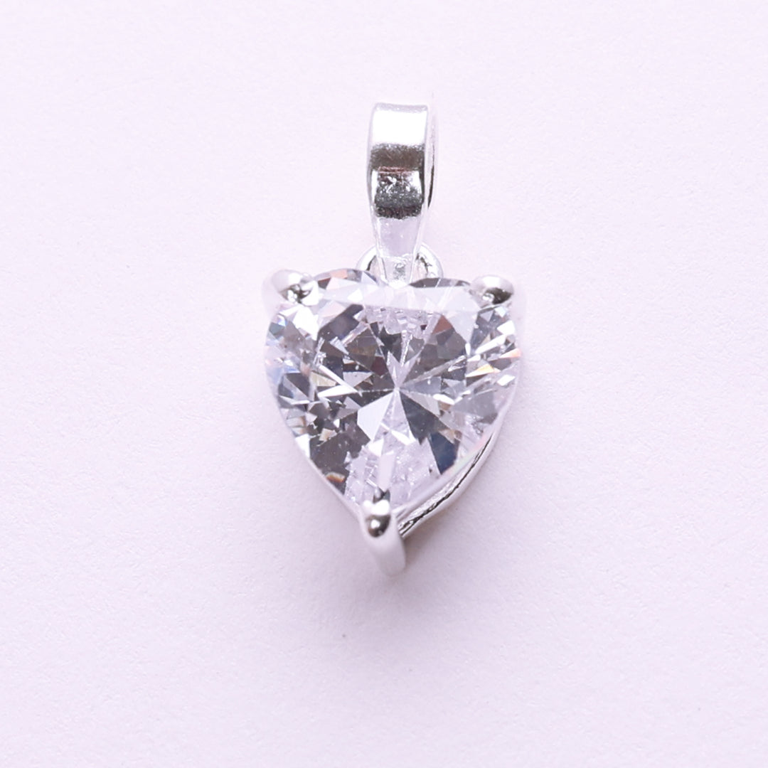 Sterling Silver Pear Cut Cubic Zirconia Solitaire Pendant for Women
