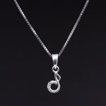 Load image into Gallery viewer, Sterling Silver Music Note Pendant Necklace with Clear CZ Stones
