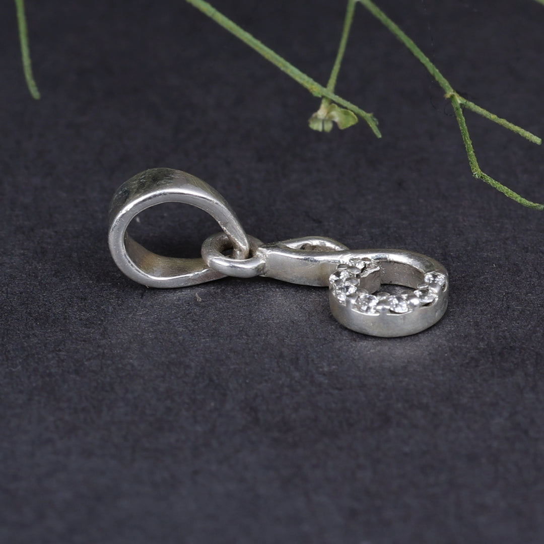 Sterling Silver Music Note Pendant Necklace with Clear CZ Stones