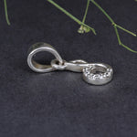 Load image into Gallery viewer, Sterling Silver Music Note Pendant Necklace with Clear CZ Stones
