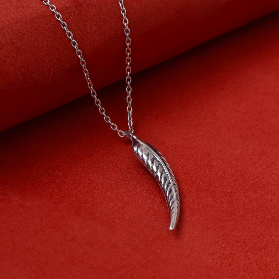 925 Silver Feather Pendant Necklace for Women | Gift Jewelry