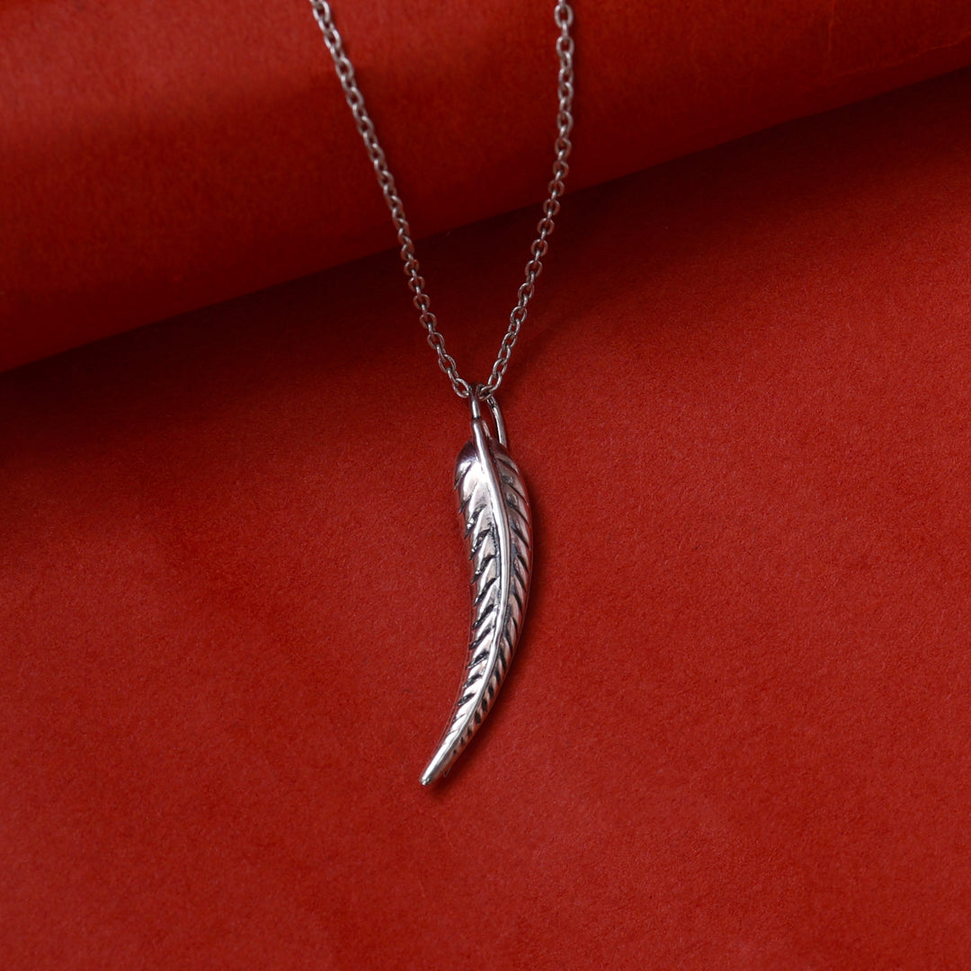 925 Silver Feather Pendant Necklace for Women | Gift Jewelry