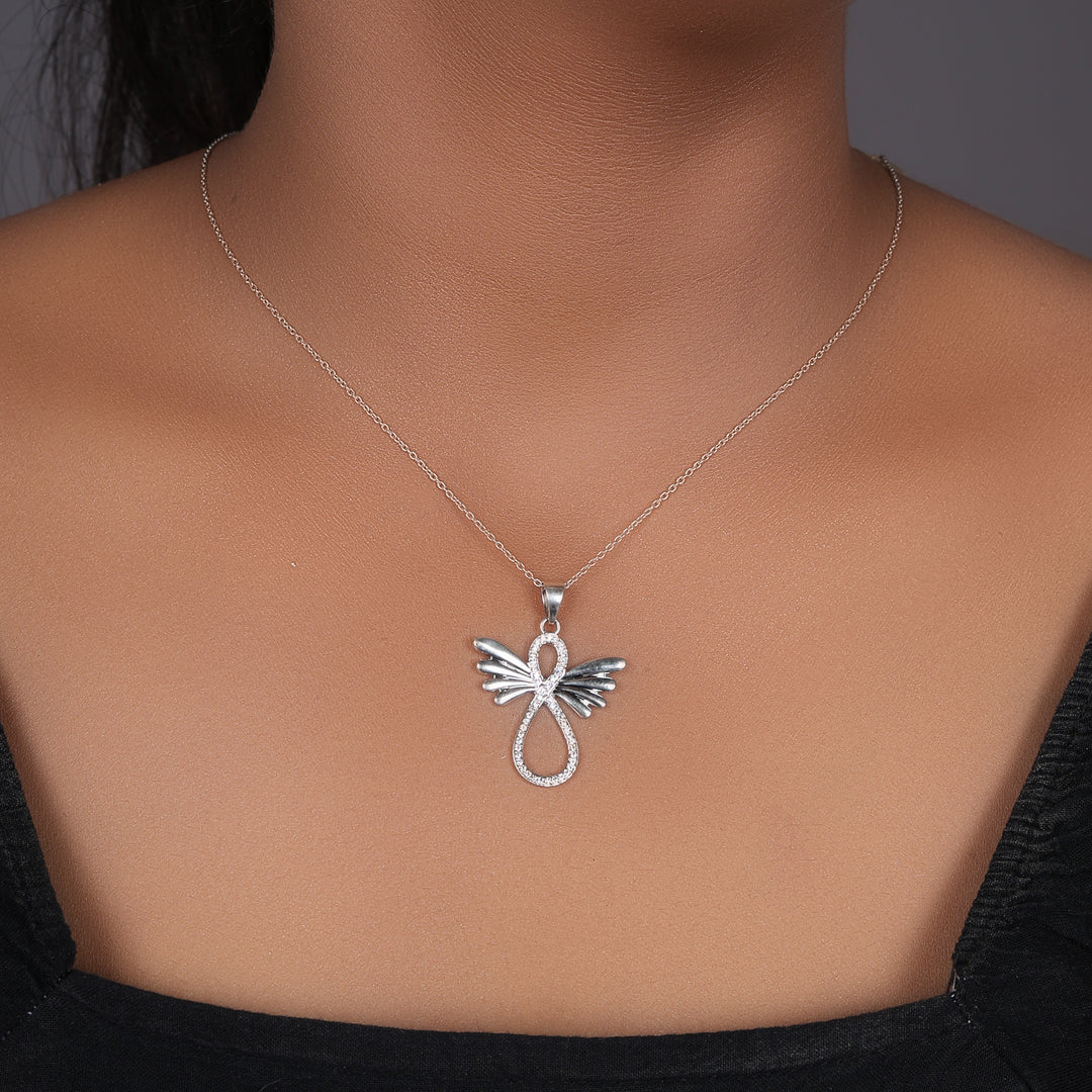 925纯银天使翅膀吊坠项链 | 女士珠宝礼品