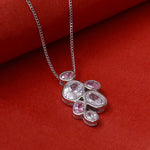 Load image into Gallery viewer, 925 Silver Pink &amp; White Gemstone Pendant Necklace for Women
