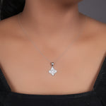 Load image into Gallery viewer, 925 Silver Cubic Zirconia Flower Pendant Necklace for Women
