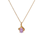 Load image into Gallery viewer, gold plating Plated Oval Cut Pink Stone Pendant Necklace for Women
