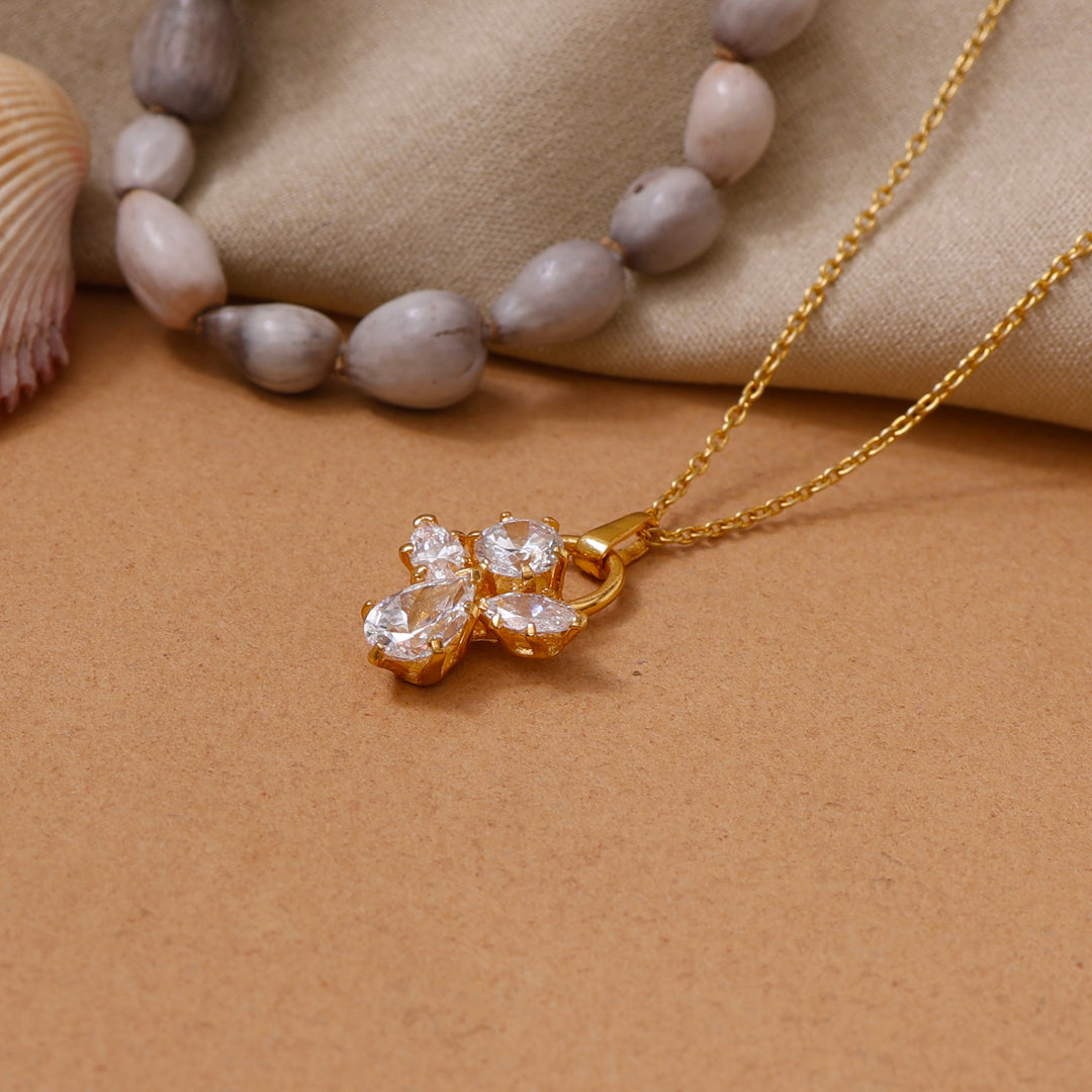 金色天使吊坠项链 | 立方氧化锆 | 女士礼物