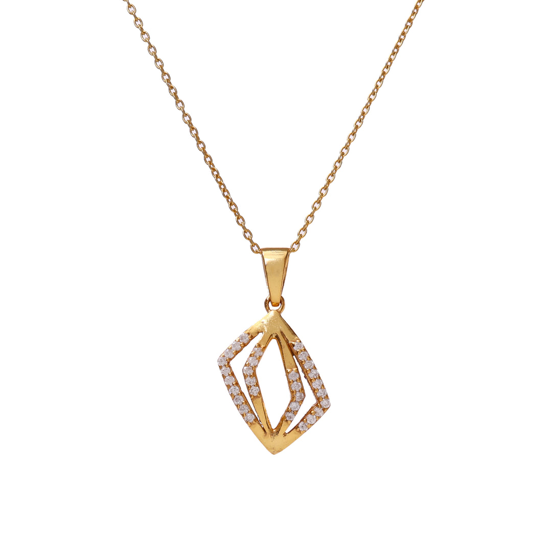 gold plating Diamond Shape Pendant Necklace | Women's Fashion Jewelry