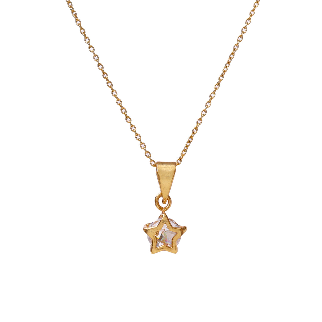 Collar con colgante de estrella dorada | Circonita cúbica | Regalo para mujer