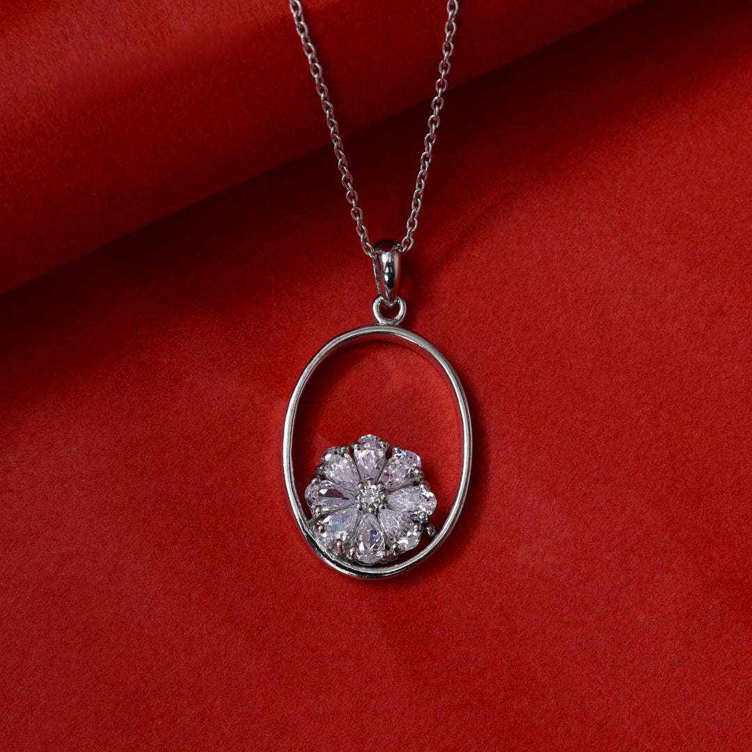 925 Silver Flower Pendant Necklace for Women | Daily Wear Gift